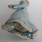 Vintage woman sculpture in glazed stoneware, signed.