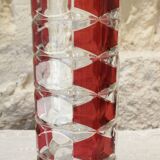 Ruby-colored glass vase by JG Durand and produced by Luminarc circa 1970