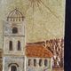 Old terracotta plate painted enamelled Signed relief decoration Provence 58x12cm