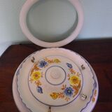 Round hand-painted ceramic ceiling light