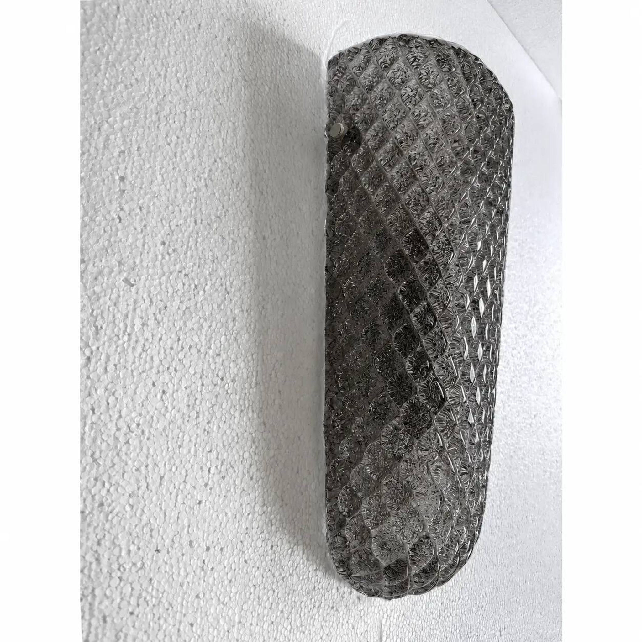 Modern Italian Gray “Graniglia” Rhombus Murano Glass Sconces, Pair