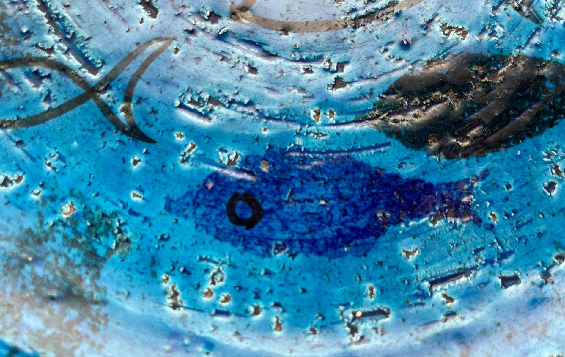 Bowl in the shape of a fish, modern fish from the mid-century by Aldo Londi for Bitossi, Italy, 1960s.