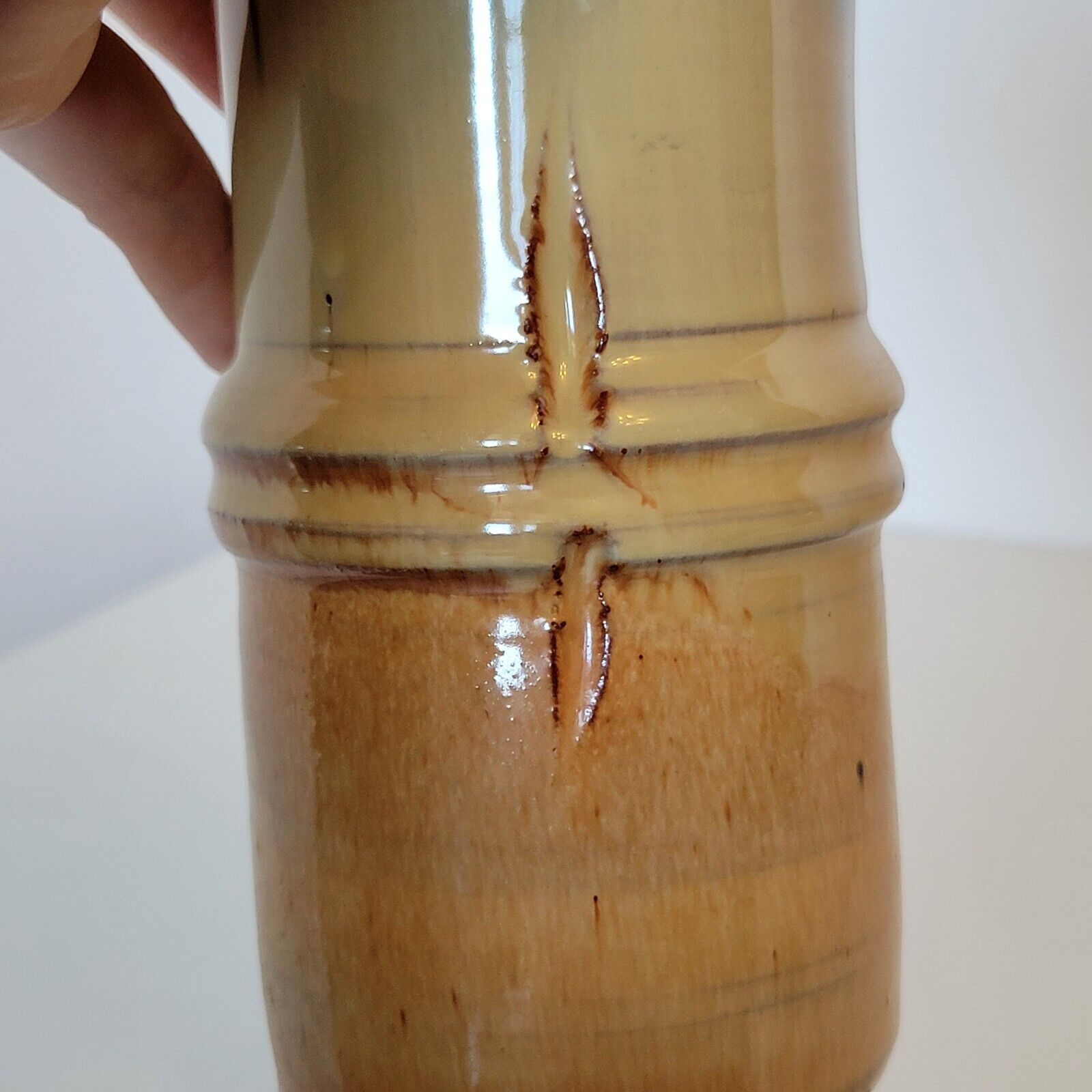Bamboo-shaped ceramic vase