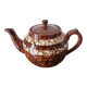 Brown ceramic teapot Sarreguemines model Mary Digoin