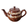 Brown ceramic teapot Sarreguemines model Mary Digoin