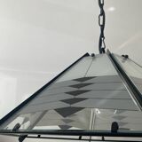 Post Modern pendant light in metal and glass