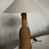 Lamp cabanon Provence in woven wicker basket weavers 1950