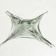 Transparent and green Murano glass ashtray