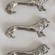 6 vintage lion silver metal knife rests