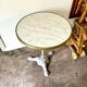 Table bistrot en fonte de fer grise et mélaminé beige ⌀ 60 cm