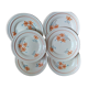 Ensemble de 6 petites assiettes aux fleurs orange