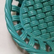 Woven ceramic fruit bowl from the 1950s
