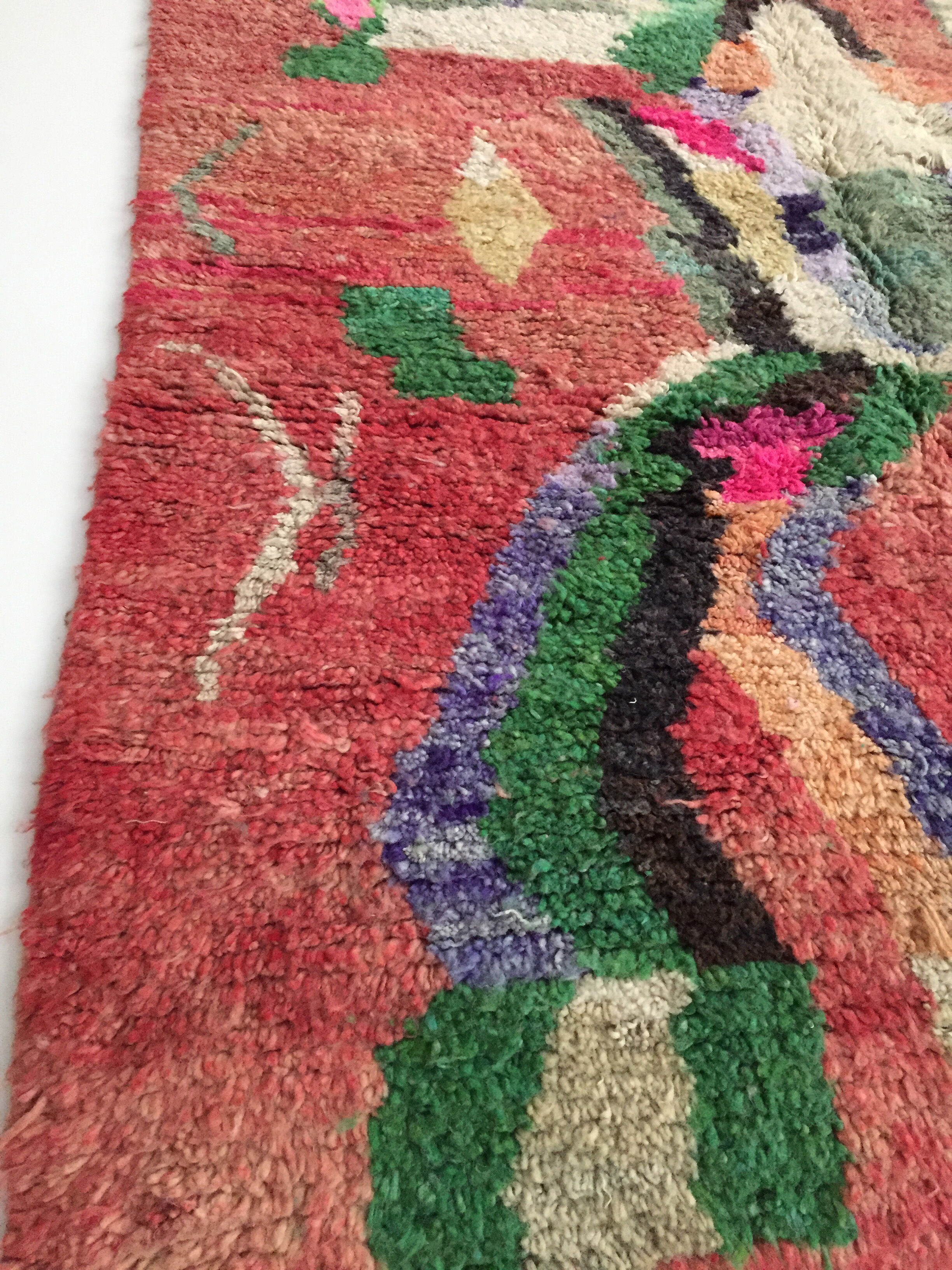 Moroccan Berber carpet Boujaad with colorful patterns 243x163cm