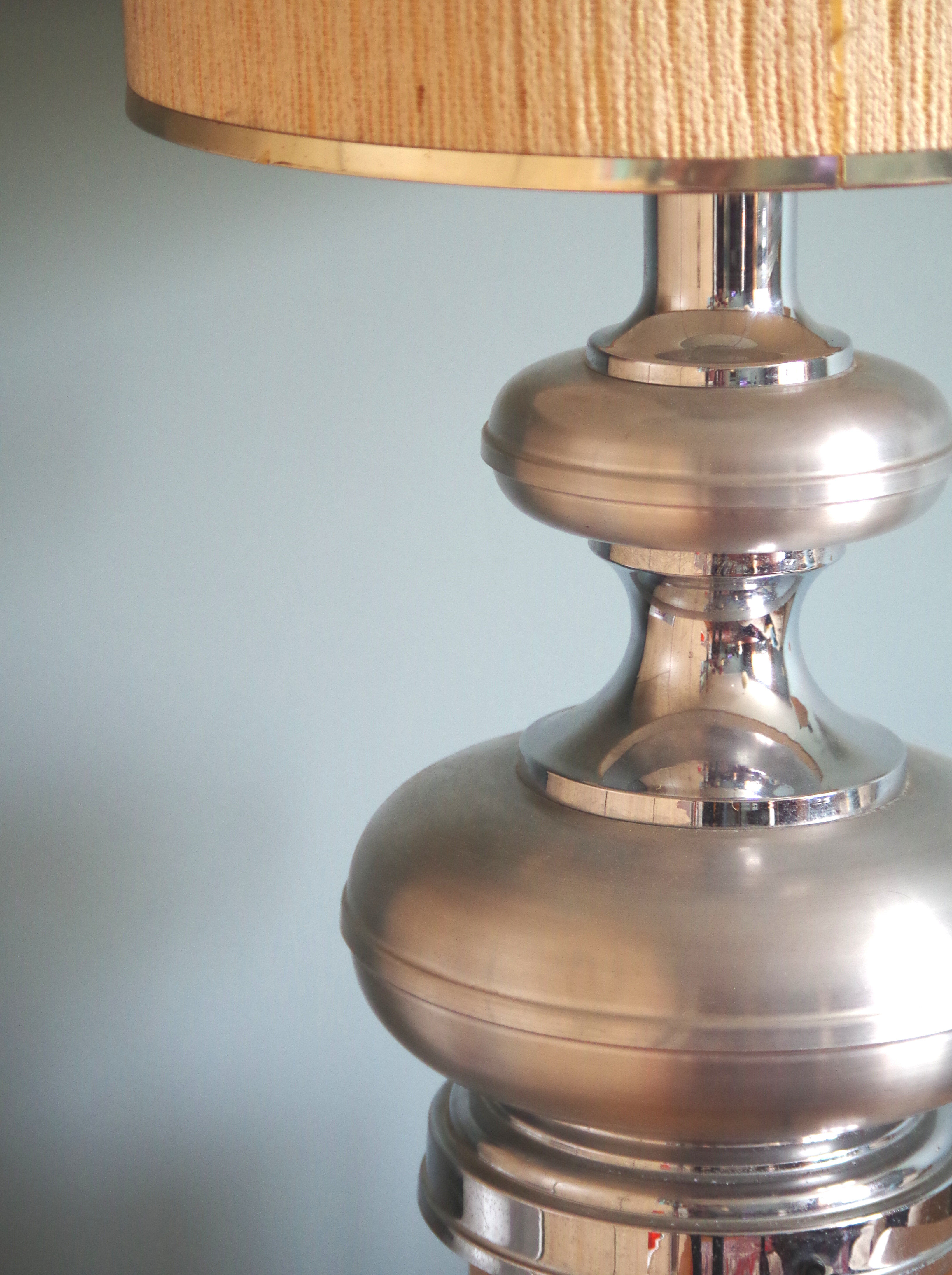 Vintage lamp aluminum and chrome 70s