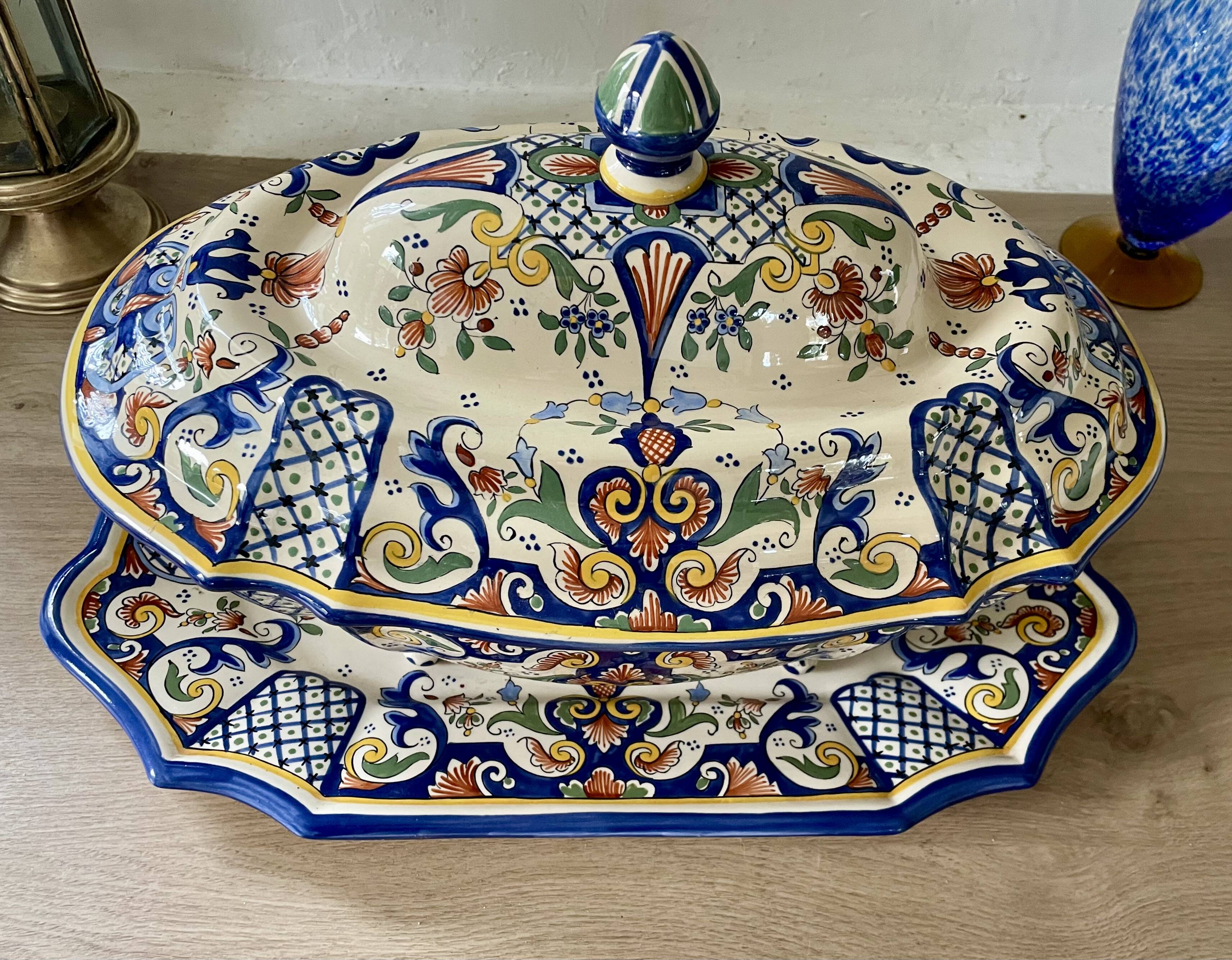 Desvres old Rouen faience plate