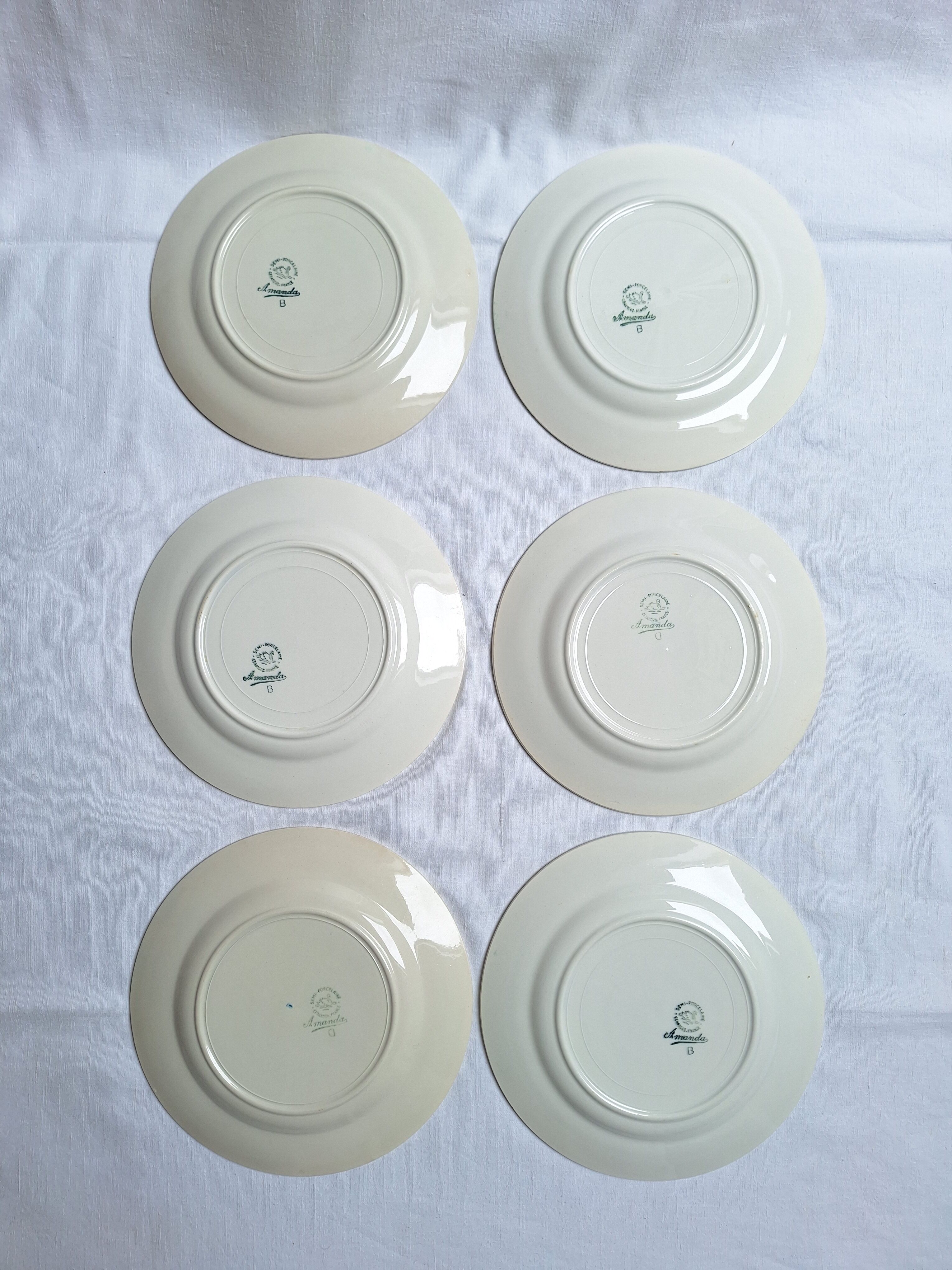 Assiettes plates Céranord - Modèle Amanda vert