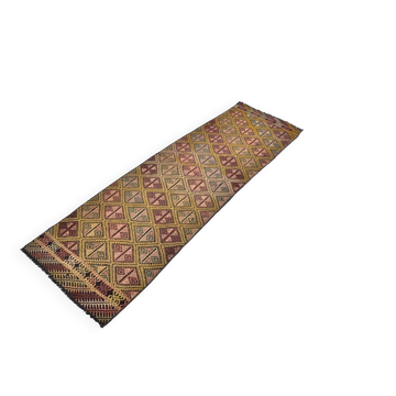 Anatolian Floral Vintage Kilim Runner sku 3397