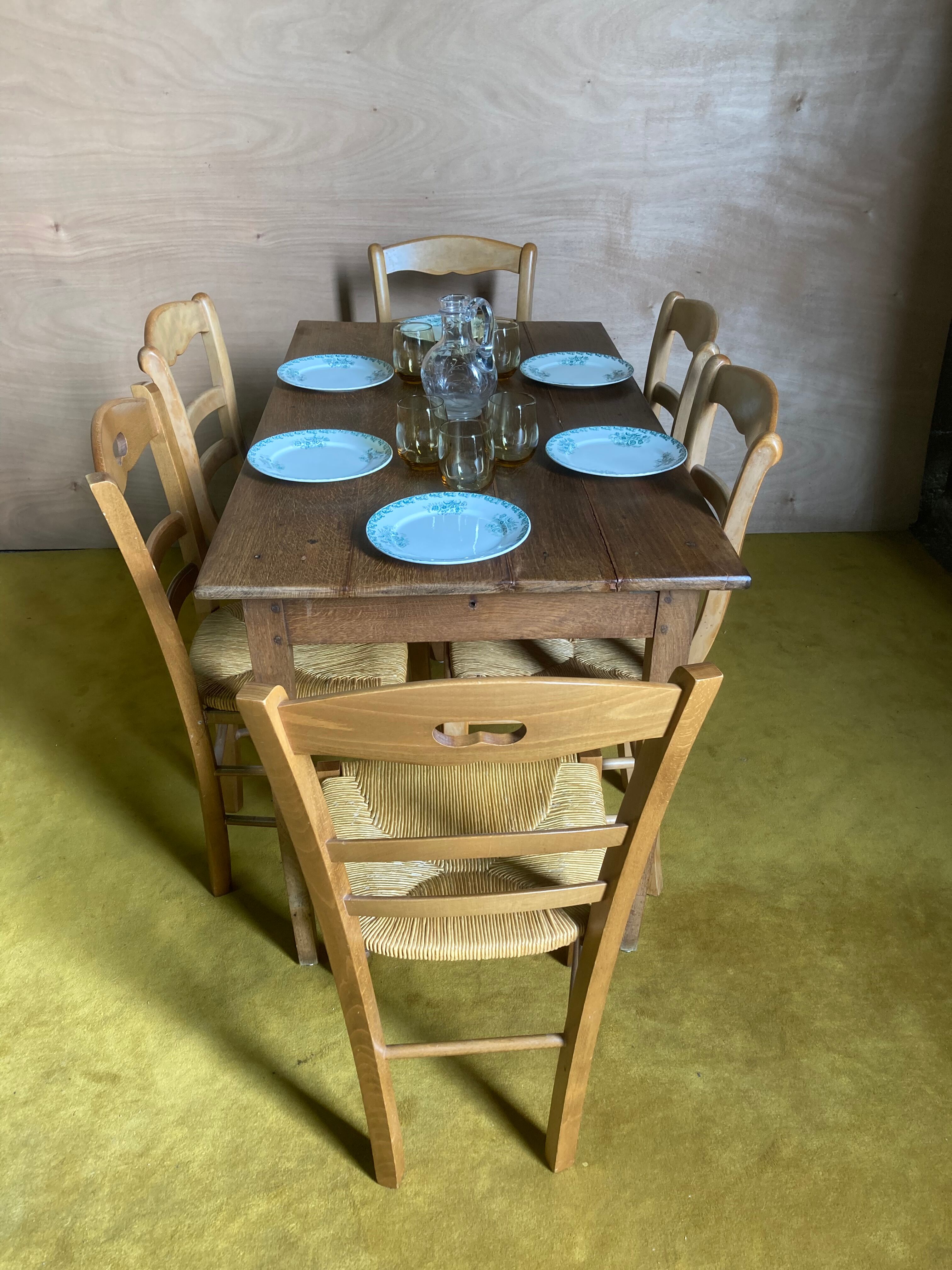Real oak farmhouse table from the late 1800s.