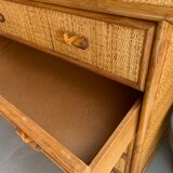 Vintage rattan chest of drawers