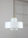 Mid-century Italian White Glass and Brass Pendant Lamp