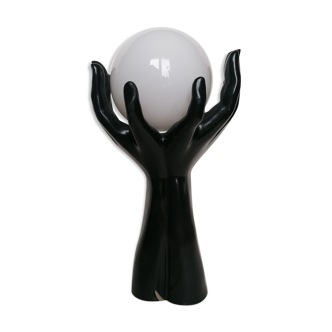 Lamp hands globe opaline