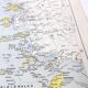Old map Greece Crete 43x43cm from 1950