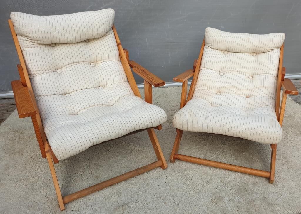 Pair of Kon-Tiki armchairs by Gillis Lundgren 1980's