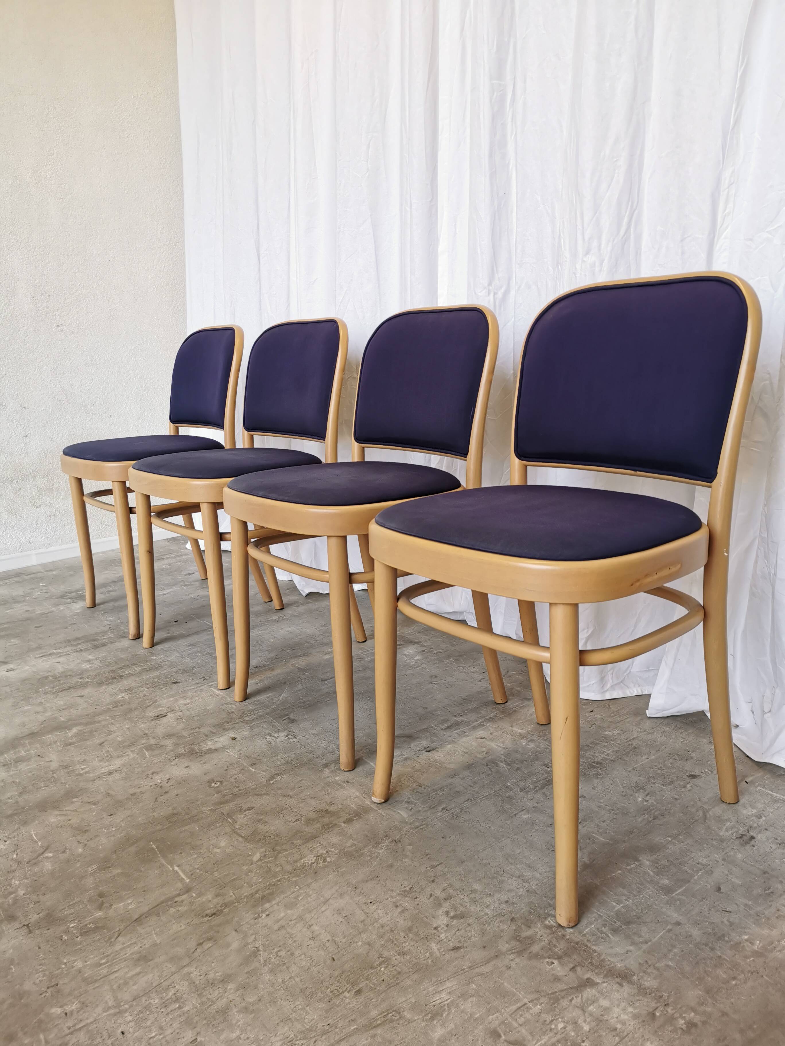 Vintage Bentwood Dining Chairs - Set of 4 - Joseph Hoffmann Thonet Design