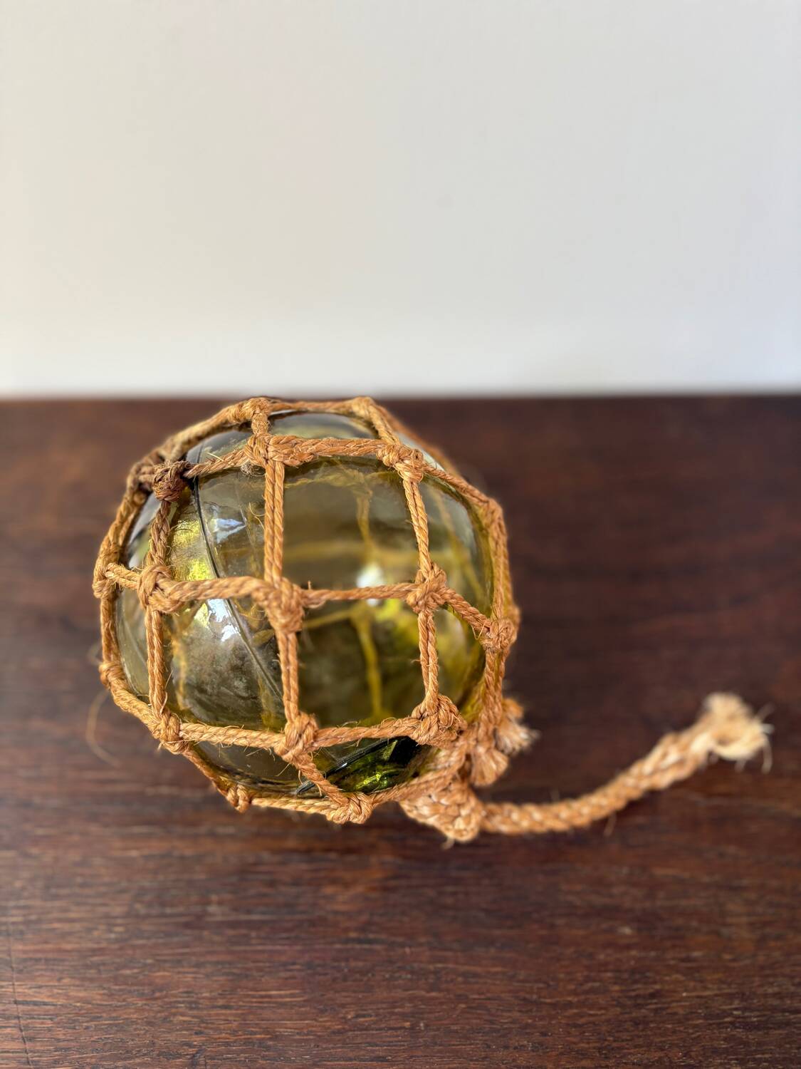 Vintage Bohemian Green Ball Antique Fishing Float