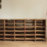 Meuble de métier à casiers vintage en bois