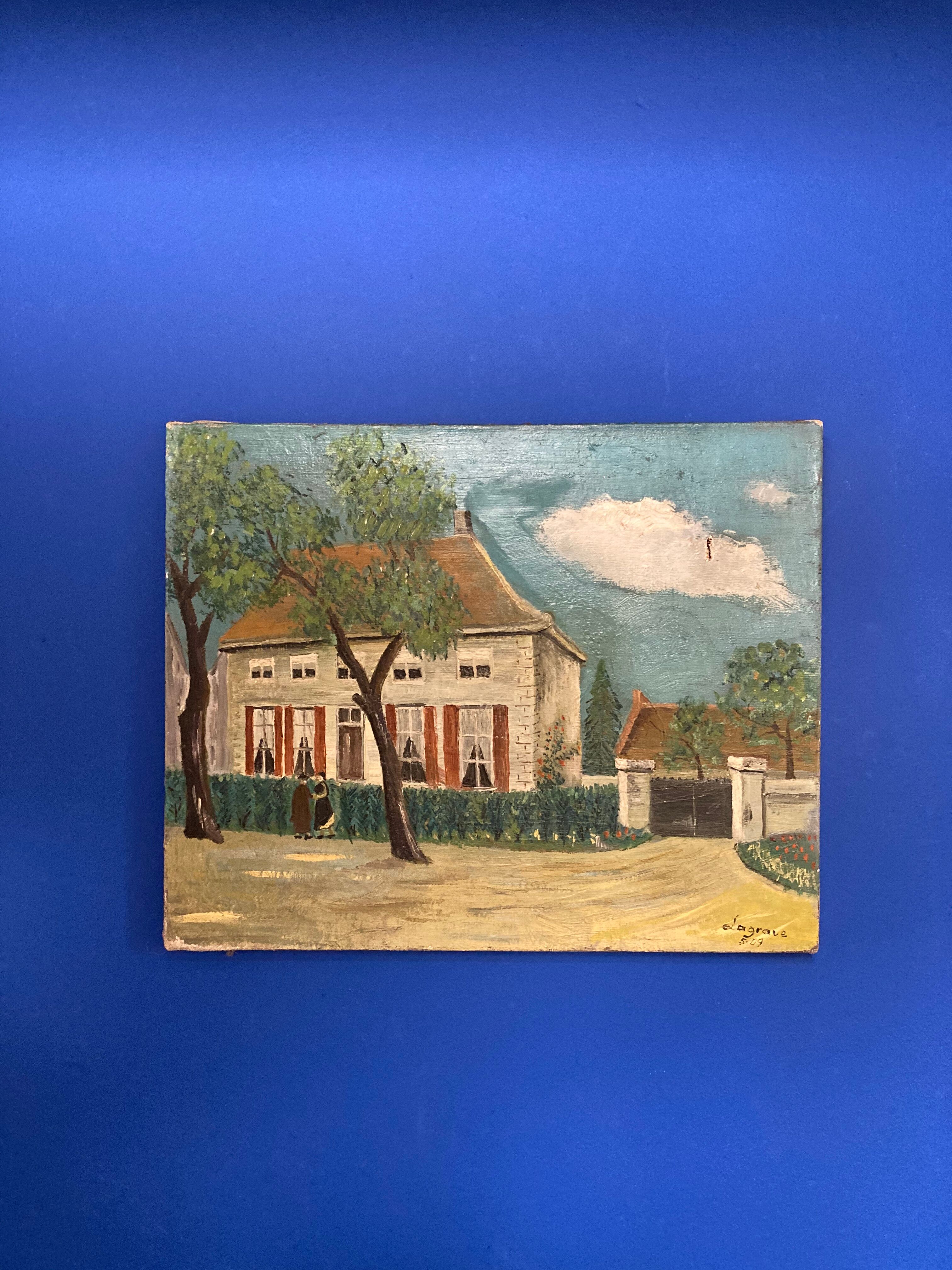 Oil on vintage canvas