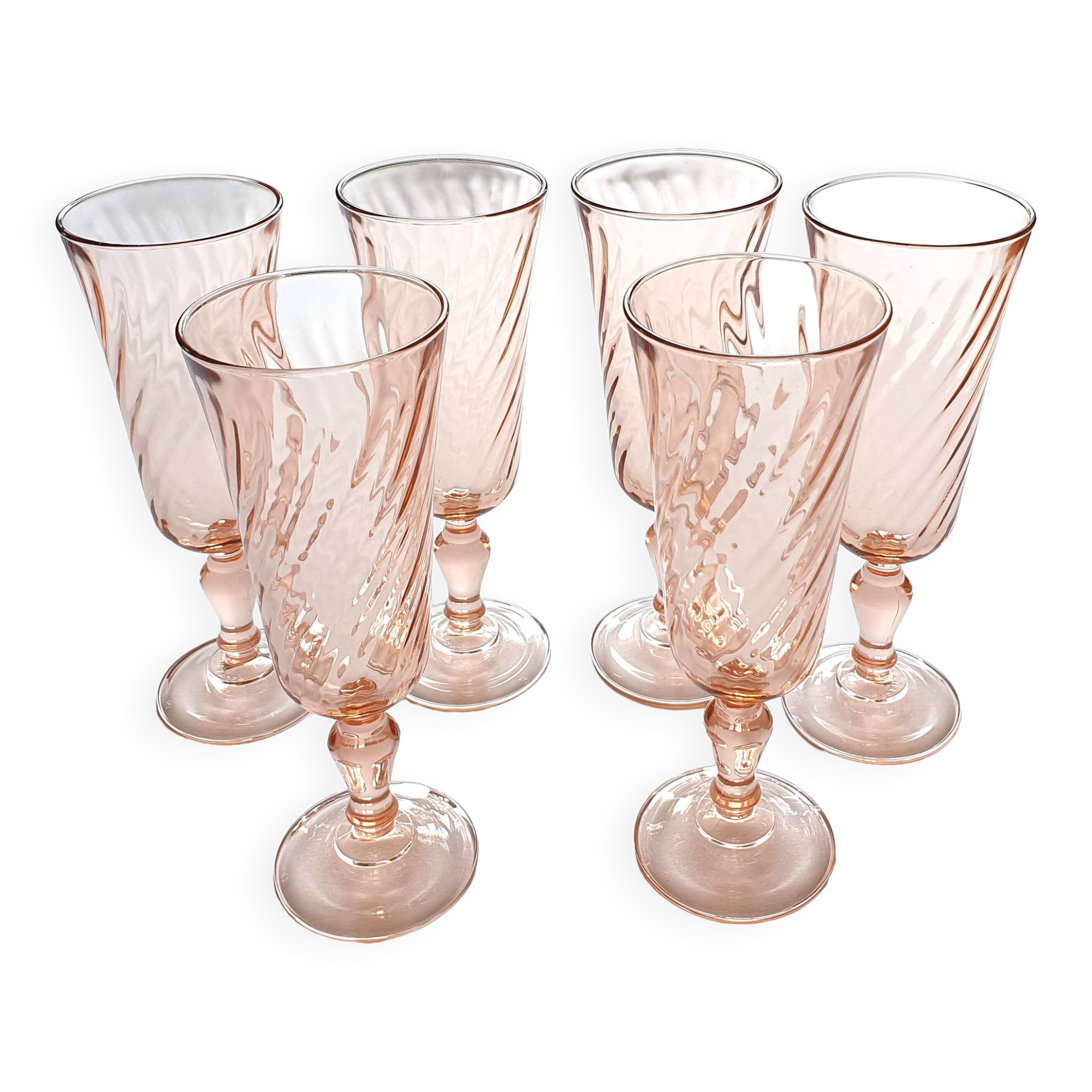 Champagne flutes rosaline swirl arcoroc luminarc