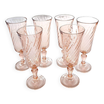 Champagne flutes rosaline swirl arcoroc luminarc