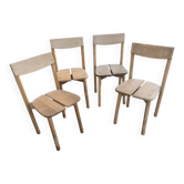 Set of 4 coffee grain model chairs by pierre gautier delaye 1965