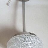 Art Deco Suspension Clichy Glass White Height 52 cm