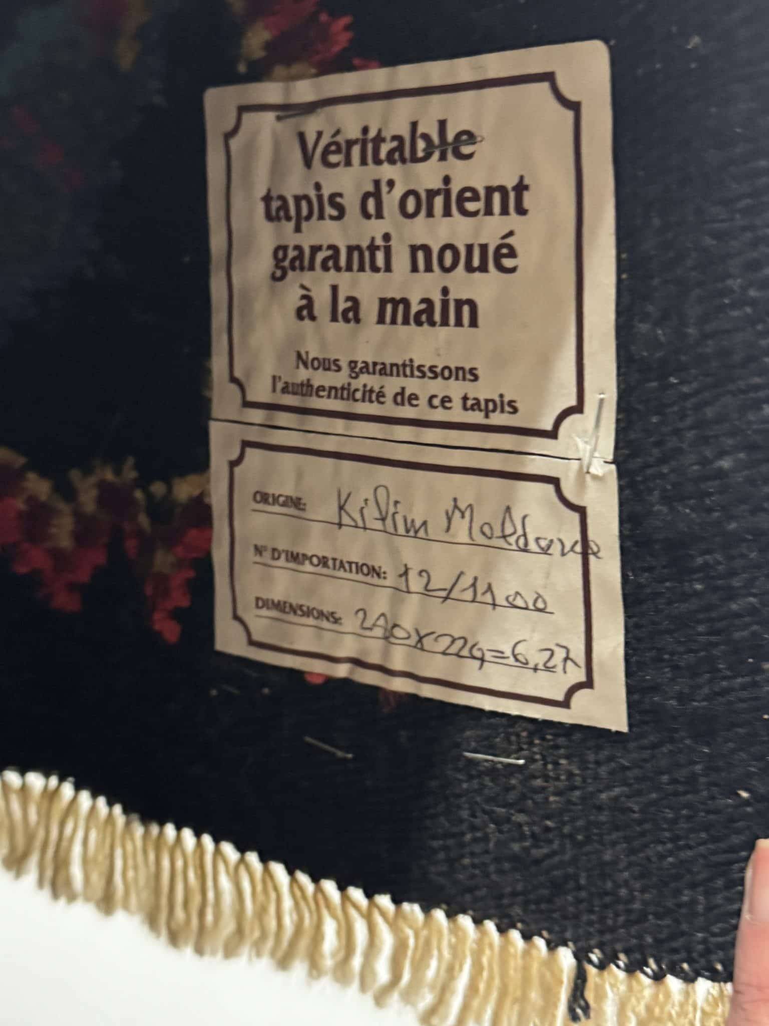 Moldovan handwoven kilim rug 240 x 220 cm