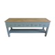 Console 5 drawers 1 re-enchanted tablet in gray green wooden top