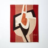 Daniel Drouin woven wool tapestry “Ombre rouge” 1970