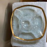Timeless dish signed Annie Glass 38/36 made in the USA gilded with 24k fine gold