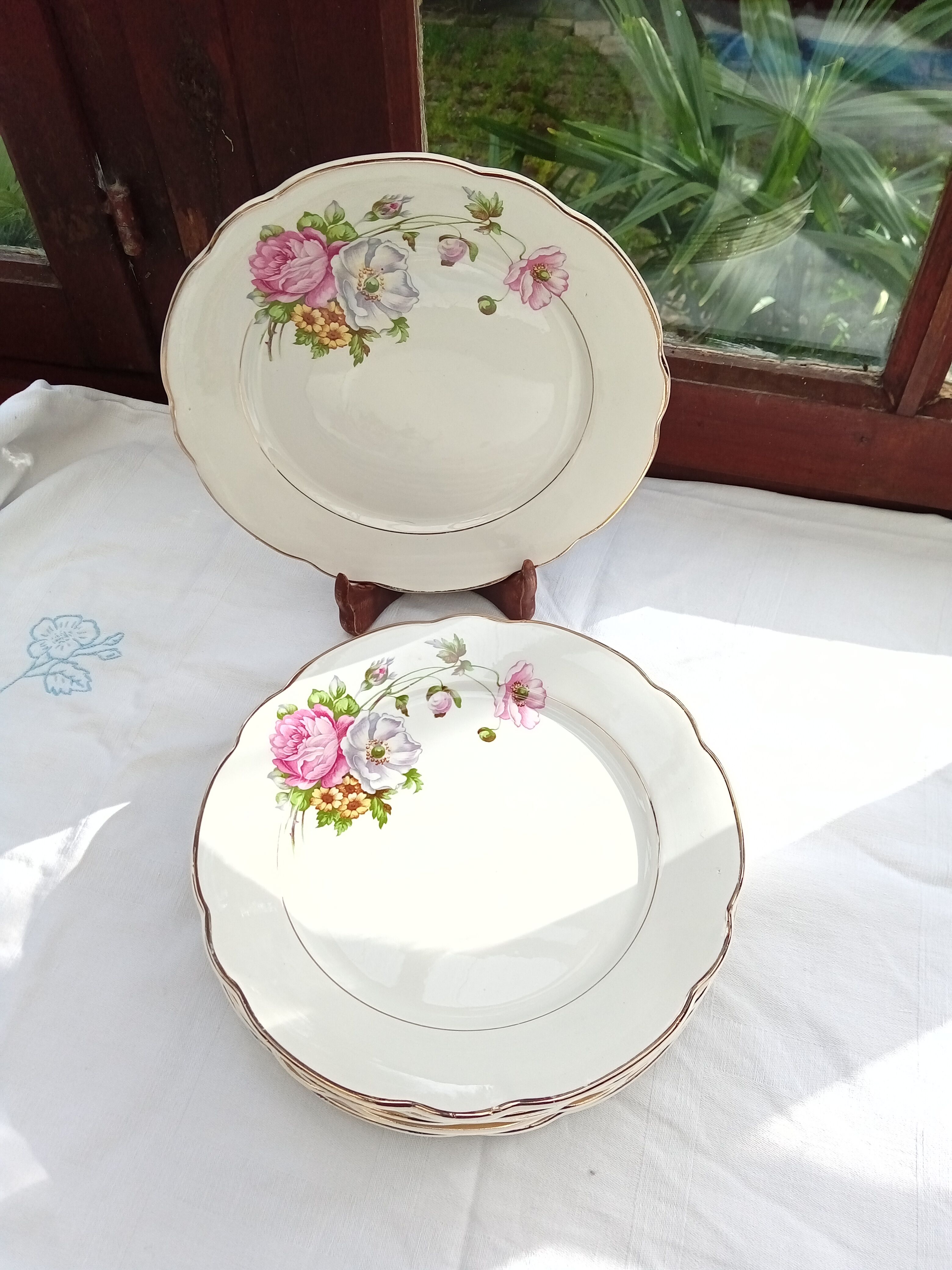Set of 6 flat plates Digoin