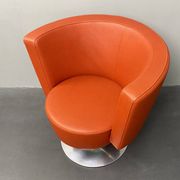 Swivel armchair Circo in red leather by Peter Maly for Cor, Germany, 1990s
