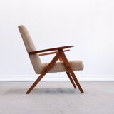 1960 Mid Century Easy Chair Model B 310 Var in Beige Velvet