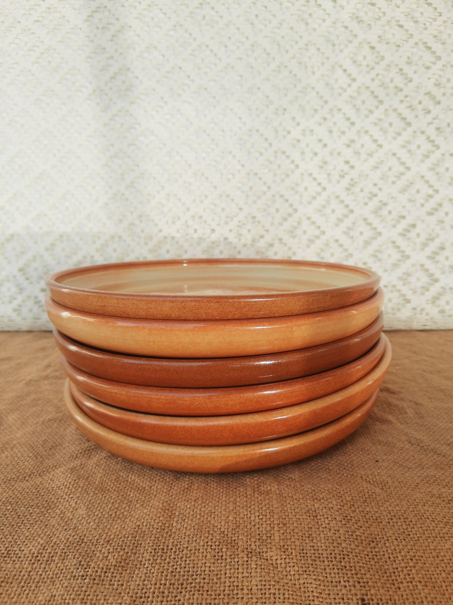 Set of 6 dessert plates in Montgolfier France vintage manufacture