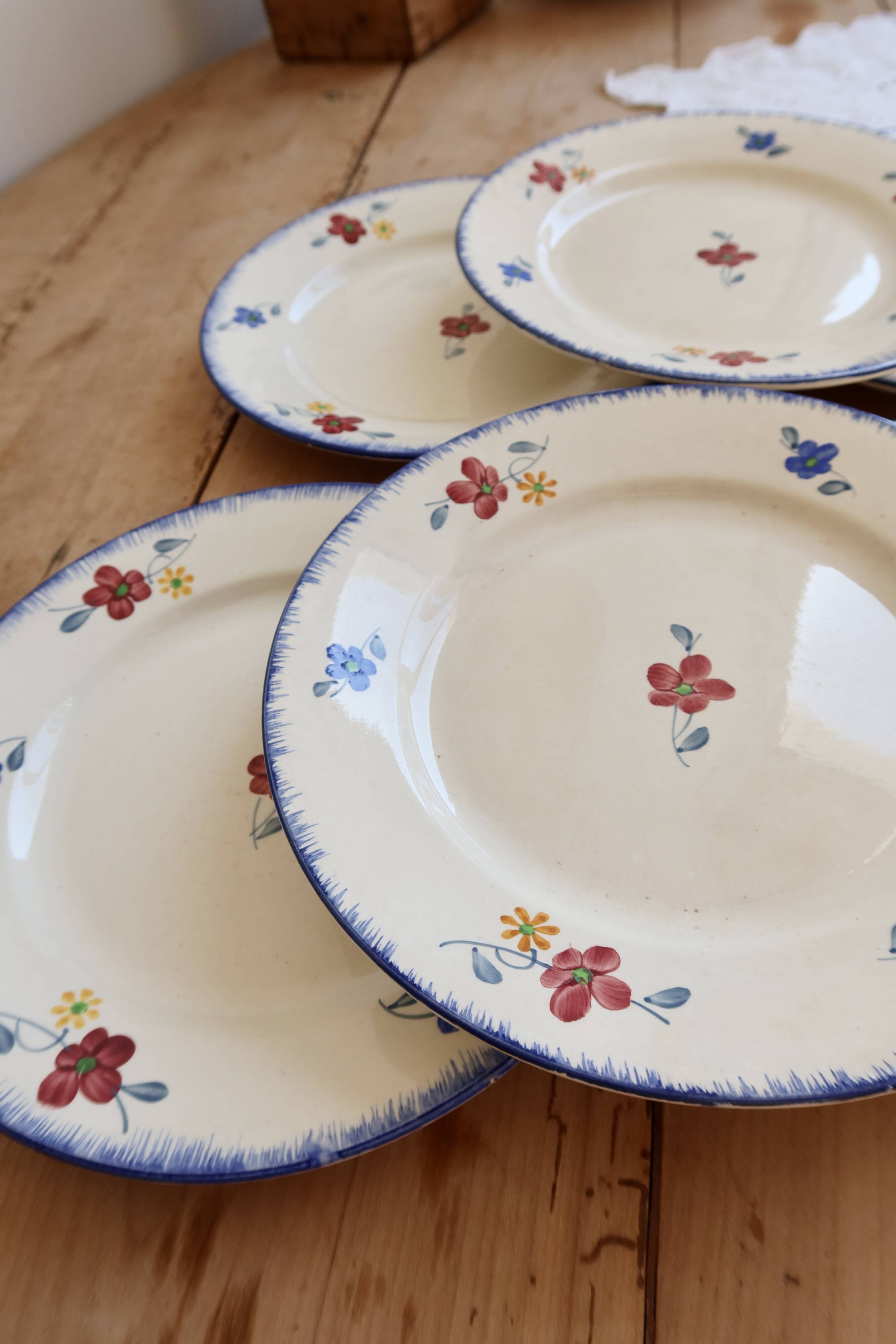 Vintage flat plates Digoin Sarreguemines model Mary-Lou