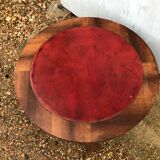 Coffee table oak and leather 1950