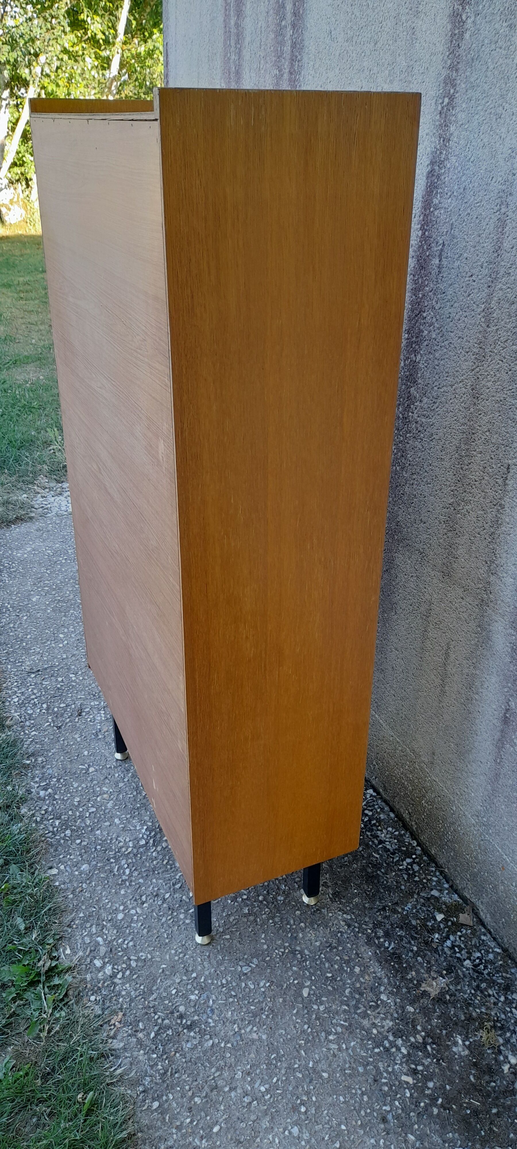 Bibus bibliothèque vitrée en placage de chêne clair H 134 cm