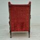 Fauteuil danois en bois de frêne et velour années 1930