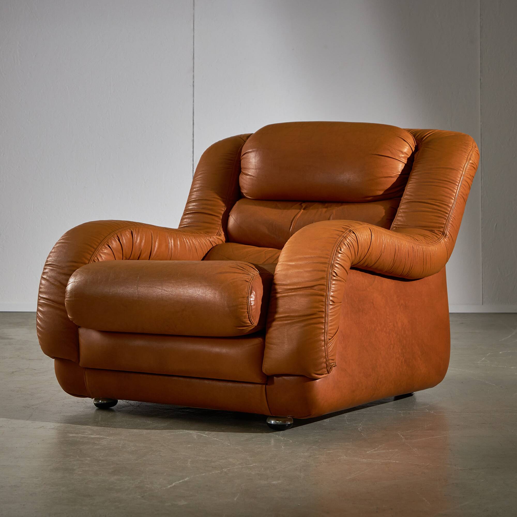 Light Warm Brown Leather Sofa Set