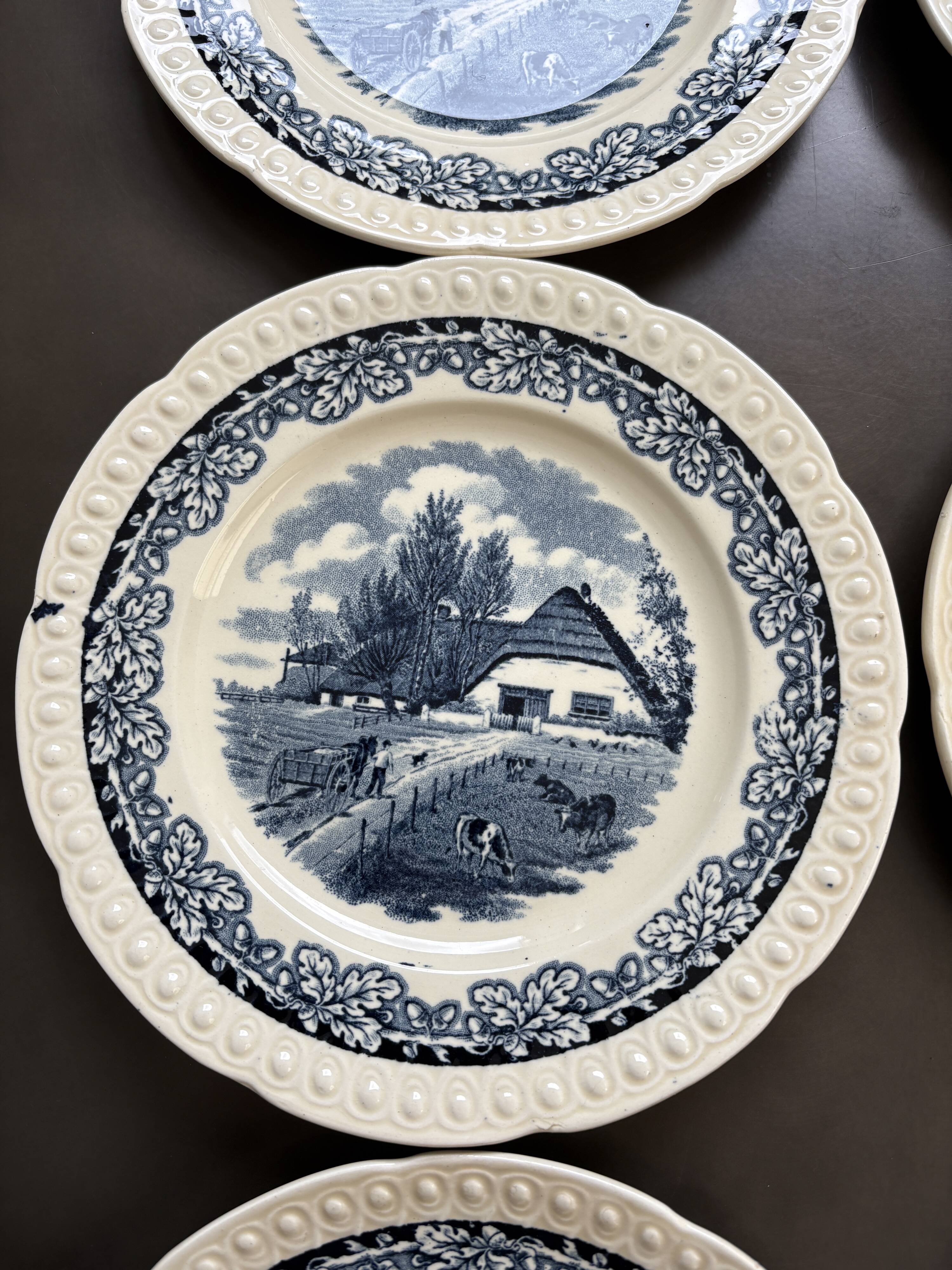Lot de 6 assiettes à dessert anciennes