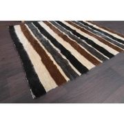 Vintage Turkish Hand-Knotted Wool Cotton Beige Kilim Area Rug 127x140